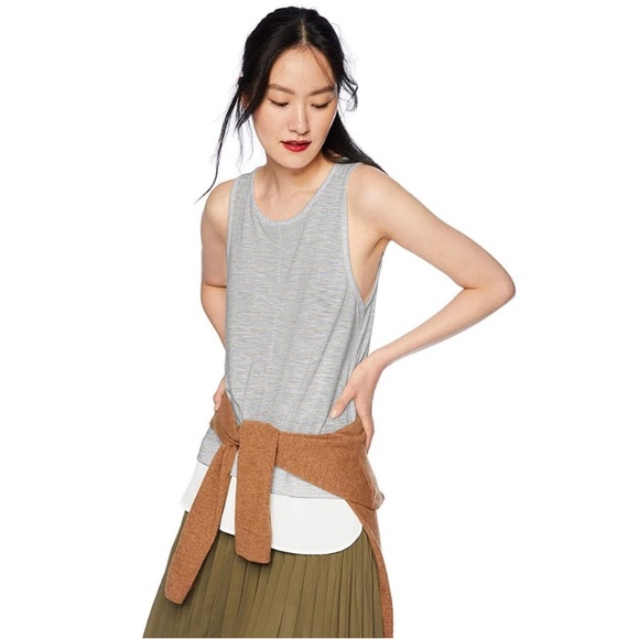J.Crew mercantile grey knit flowy tank top. Size Small. Keyhole in back. - Picture 1 of 8